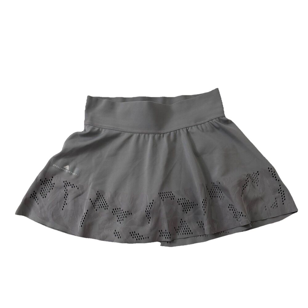 adidas Stella McCartney Skirt Skort Womens Medium Gray Barricade Laser Cut